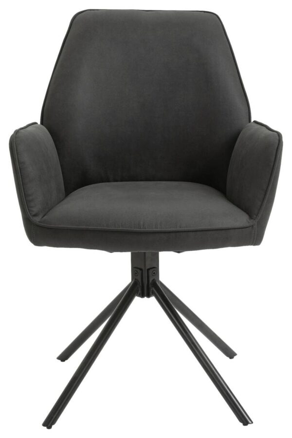 Stuhl BLAIR 2er-Set anthrazit Vintage schwarz Stoff Metall B/H/T: ca. 57x89x61 cm – Bild 3