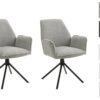 Stuhl BLAIR 2er-Set hellgrau schwarz Webstoff Metall B/H/T: ca. 57x89x61 cm – Bild 2