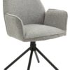 Stuhl BLAIR 2er-Set hellgrau schwarz Webstoff Metall B/H/T: ca. 57x89x61 cm – Bild 3