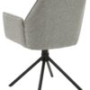 Stuhl BLAIR 2er-Set hellgrau schwarz Webstoff Metall B/H/T: ca. 57x89x61 cm – Bild 4