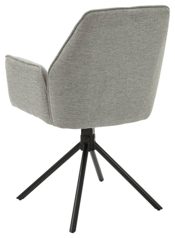 Stuhl BLAIR 2er-Set hellgrau schwarz Webstoff Metall B/H/T: ca. 57x89x61 cm – Bild 4