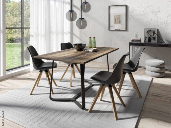 Stuhl KIRA 2er-Set schwarz Kunststoff B/H/T: ca. 48x86x55,5 cm Stuhl KIRA 2er-Set schwarz Kunststoff B/H/T: ca. 48x86x55,5 cm – Bild 4