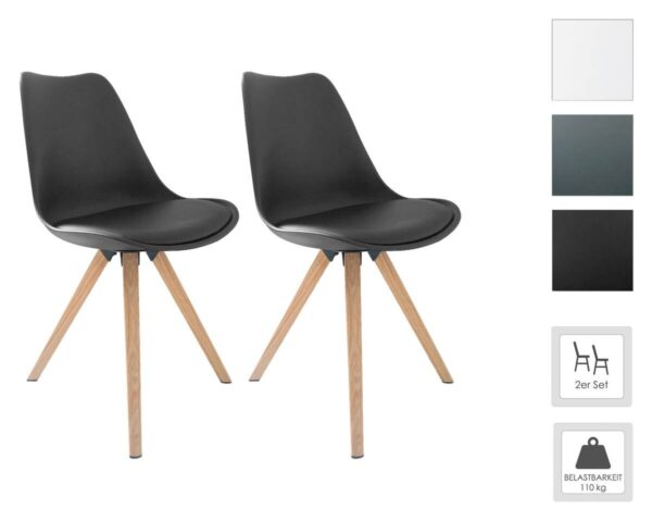 Stuhl KIRA 2er-Set schwarz Kunststoff B/H/T: ca. 48x86x55,5 cm Stuhl KIRA 2er-Set schwarz Kunststoff B/H/T: ca. 48x86x55,5 cm – Bild 5