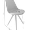 Stuhl KIRA 2er-Set weiß weiß Eiche Kunststoff Kunstleder Metall B/H/T: ca. 48x86x55,5 cm – Bild 3