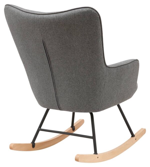 byLIVING Schaukelstuhl RICHIE grau schwarz natur Webstoff Metall Buche B/H/T: ca. 72x92x92 cm byLIVING Schaukelstuhl RICHIE grau schwarz natur Webstoff Metall Buche B/H/T: ca. 72x92x92 cm – Bild 4