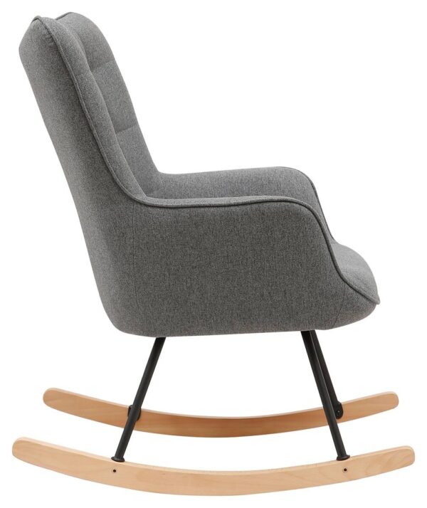 byLIVING Schaukelstuhl RICHIE grau schwarz natur Webstoff Metall Buche B/H/T: ca. 72x92x92 cm byLIVING Schaukelstuhl RICHIE grau schwarz natur Webstoff Metall Buche B/H/T: ca. 72x92x92 cm – Bild 5