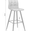 Barhocker SIMONE 2er-Set anthrazit Webstoff B/H/T: ca. 42x103x51 cm – Bild 4