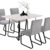 Stuhl TALEA 2er-Set hellgrau schwarz Webstoff Metall B/H/T: ca. 46x86x55 cm – Bild 2