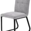 Stuhl TALEA 2er-Set hellgrau schwarz Webstoff Metall B/H/T: ca. 46x86x55 cm – Bild 4