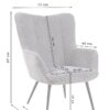 byLIVING Sessel UTA grau schwarz Stoff Metall B/H/T: ca. 72x97x80 cm – Bild 4