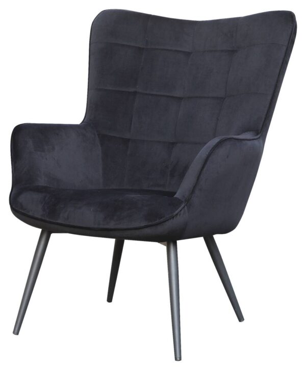 byLIVING Sessel UTA schwarz schwarz Stoff Metall B/H/T: ca. 72x97x80 cm – Bild 3