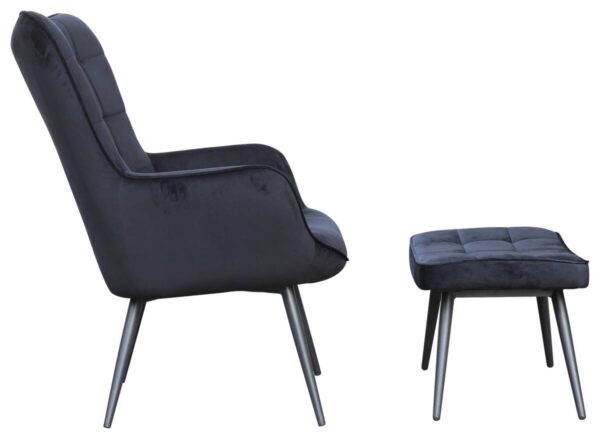 byLIVING Sessel UTA schwarz schwarz Stoff Metall B/H/T: ca. 72x97x80 cm – Bild 4