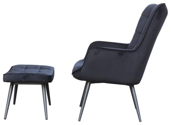 byLIVING Sessel UTA schwarz schwarz Stoff Metall B/H/T: ca. 72x97x80 cm – Bild 5