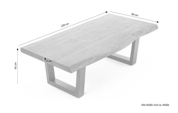 Couchtisch JUDY natur seidenmatt schwarz pulverbeschichtet B/H/T: ca. 120x45x60 cm – Bild 3