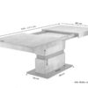 Tisch MATTHEW Beton Optik anthrazit B/H/T: ca. 160x75x90 cm – Bild 4