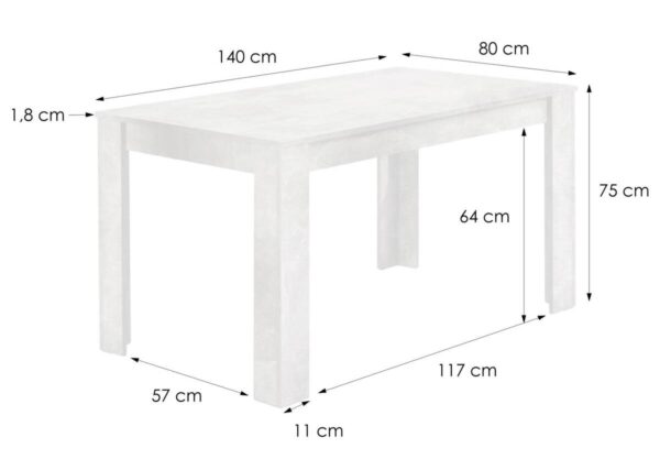 Tisch NEPAL Eiche Nachbildung B/H/T: ca. 140x75x80 cm – Bild 2