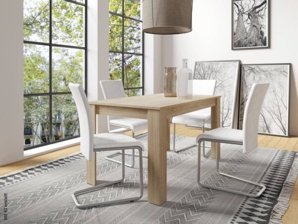 Tisch NEPAL Eiche Nachbildung B/H/T: ca. 140x75x80 cm – Bild 5