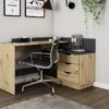 Winkelschreibtisch BELFAST anthrazit Eiche Nachbildung B/H/T: ca. 129x83,5x105 cm – Bild 5