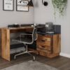 Winkelschreibtisch BELFAST anthrazit Eiche Old Wood Nachbildung B/H/T: ca. 129x83,5x105 cm Winkelschreibtisch BELFAST anthrazit Eiche Old Wood Nachbildung B/H/T: ca. 129x83,5x105 cm – Bild 3