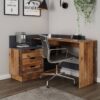 Winkelschreibtisch BELFAST anthrazit Eiche Old Wood Nachbildung B/H/T: ca. 129x83,5x105 cm Winkelschreibtisch BELFAST anthrazit Eiche Old Wood Nachbildung B/H/T: ca. 129x83,5x105 cm – Bild 4