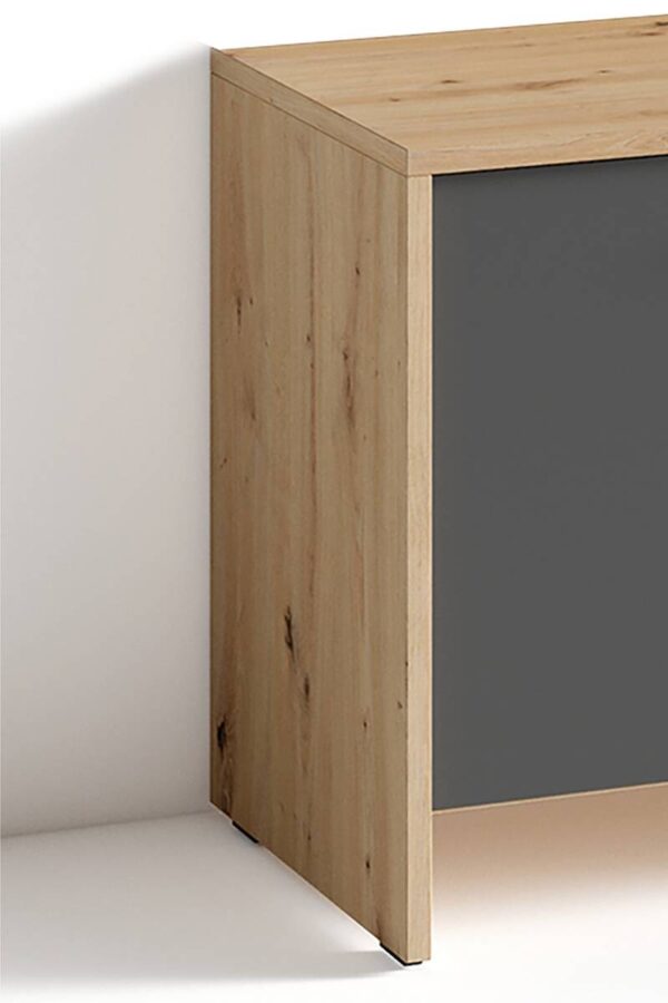 Sitzbank BEN Eiche Nachbildung anthrazit B/H/T: ca. 60x48x35 cm – Bild 4