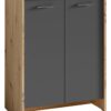 Schuhkommode BEN Eiche Nachbildung anthrazit B/H/T: ca. 63x83x35 cm – Bild 3