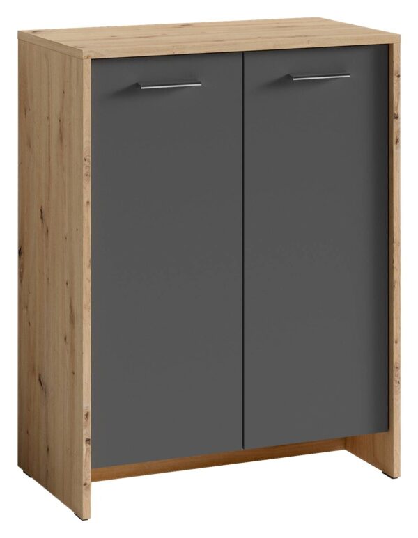 Schuhkommode BEN Eiche Nachbildung anthrazit B/H/T: ca. 63x83x35 cm – Bild 3