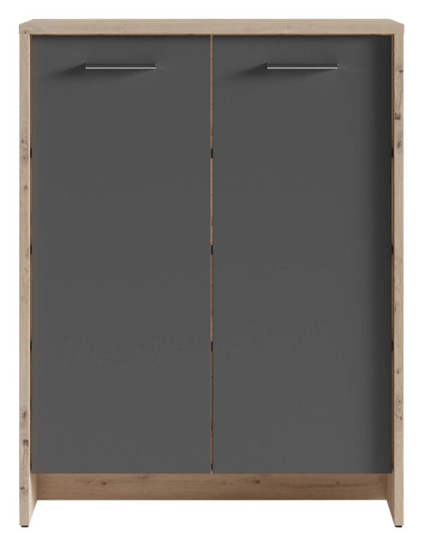 Schuhkommode BEN Eiche Nachbildung anthrazit B/H/T: ca. 63x83x35 cm – Bild 4