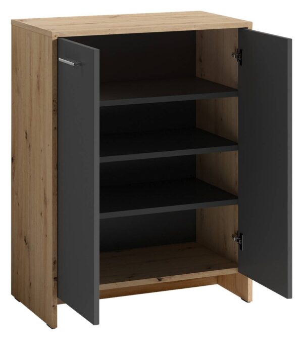 Schuhkommode BEN Eiche Nachbildung anthrazit B/H/T: ca. 63x83x35 cm – Bild 5
