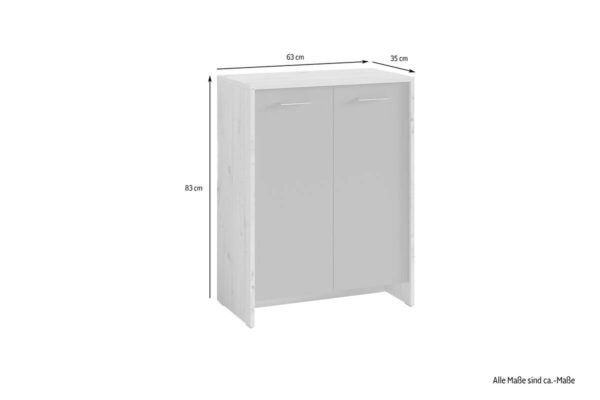 Schuhkommode BEN Eiche Old Wood Nachbildung anthrazit B/H/T: ca. 63x83x35 cm – Bild 2