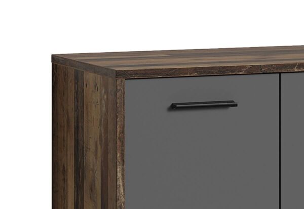 Schuhkommode BEN Eiche Old Wood Nachbildung anthrazit B/H/T: ca. 63x83x35 cm – Bild 4