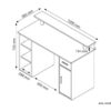 Schreibtisch DIEGO weiß anthrazit silber B/H/T: ca. 120x88x55 cm – Bild 2
