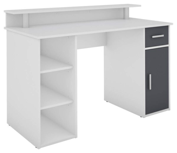 Schreibtisch DIEGO weiß anthrazit silber B/H/T: ca. 120x88x55 cm – Bild 4