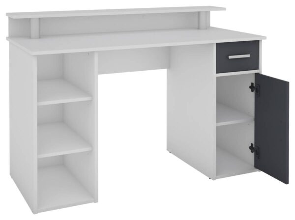 Schreibtisch DIEGO weiß anthrazit silber B/H/T: ca. 120x88x55 cm – Bild 5