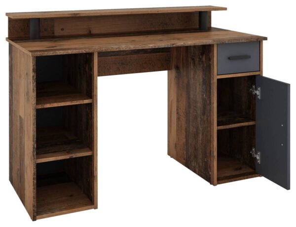 Schreibtisch DIEGO Eiche Old Wood Nachbildung anthrazit – Bild 2