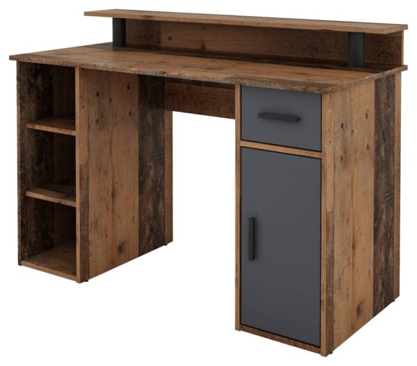 Schreibtisch DIEGO Eiche Old Wood Nachbildung anthrazit – Bild 3