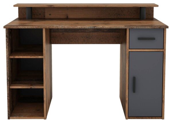 Schreibtisch DIEGO Eiche Old Wood Nachbildung anthrazit – Bild 4