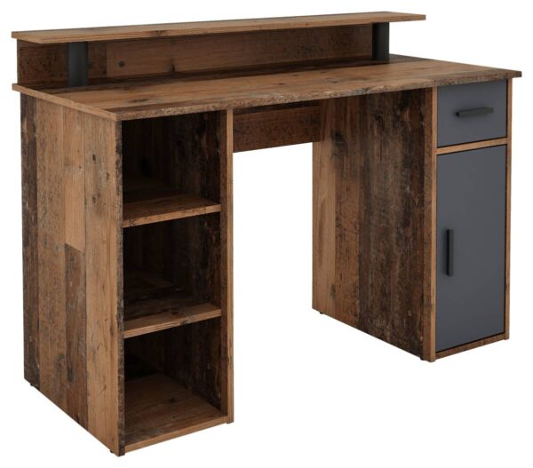 Schreibtisch DIEGO Eiche Old Wood Nachbildung anthrazit – Bild 5