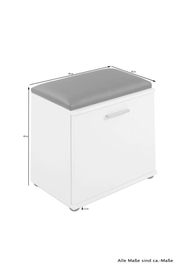 Sitzbank JAKOB schwarz anthrazit Eiche Old Wood Nachbildung B/H/T: ca. 48,5x49x30 cm – Bild 2