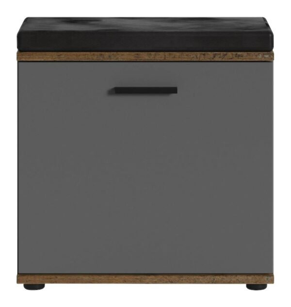 Sitzbank JAKOB schwarz anthrazit Eiche Old Wood Nachbildung B/H/T: ca. 48,5x49x30 cm – Bild 5