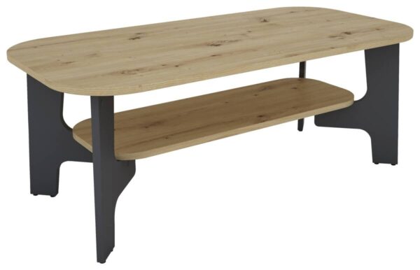 Couchtisch JONNY Eiche Nachbildung anthrazit B/H/T: ca. 110x42,5x55 cm Couchtisch JONNY Eiche Nachbildung anthrazit B/H/T: ca. 110x42,5x55 cm – Bild 5