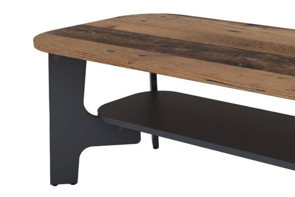 Couchtisch JONNY Eiche Old Wood Nachbildung anthrazit anthrazit B/H/T: ca. 110x42,5x55 cm – Bild 2