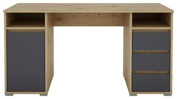 Schreibtisch LOBO Eiche Nachbildung anthrazit B/H/T: ca. 138x75x55 cm – Bild 4