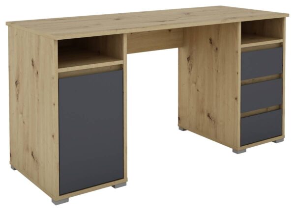 Schreibtisch LOBO Eiche Nachbildung anthrazit B/H/T: ca. 138x75x55 cm – Bild 5
