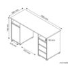 Schreibtisch LOBO Eiche Old Wood Nachbildung anthrazit B/H/T: ca. 138x75x55 cm – Bild 2