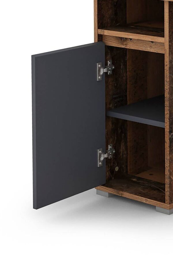 Schreibtisch LOBO Eiche Old Wood Nachbildung anthrazit B/H/T: ca. 138x75x55 cm – Bild 3