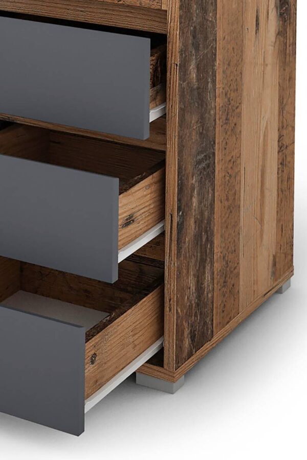 Schreibtisch LOBO Eiche Old Wood Nachbildung anthrazit B/H/T: ca. 138x75x55 cm – Bild 4