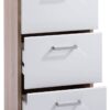 Schrank NEBRASKA Eiche Nachbildung weiß Hochglanz silber verchromt B/H/T: ca. 35x74x31,5 cm – Bild 3