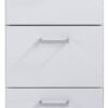 Schrank NEBRASKA Eiche Nachbildung weiß Hochglanz silber verchromt B/H/T: ca. 35x74x31,5 cm – Bild 4