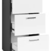 Schrank NEBRASKA anthrazit weiß Lack Hochglanz silber verchromt B/H/T: ca. 35,5x74x31,5 cm – Bild 4